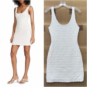 Steve Madden NWT! Malia Cotton Crochet Knit Mini Dress In White Size M